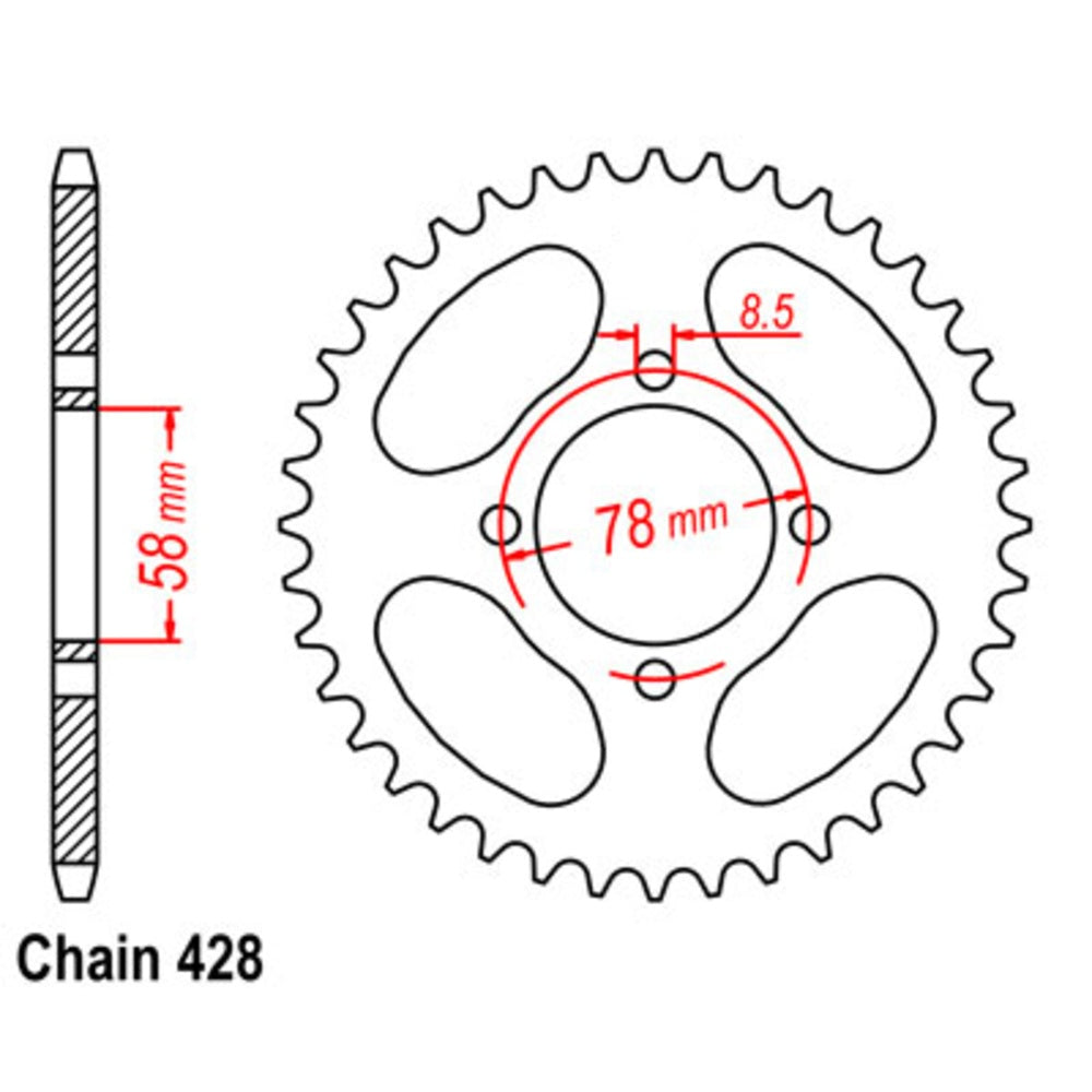 New SUPERSPROX 48T Sprocket Steel - Rear For HYOSUNG XRX125 11-HY1-48 | Australian Moto Spares