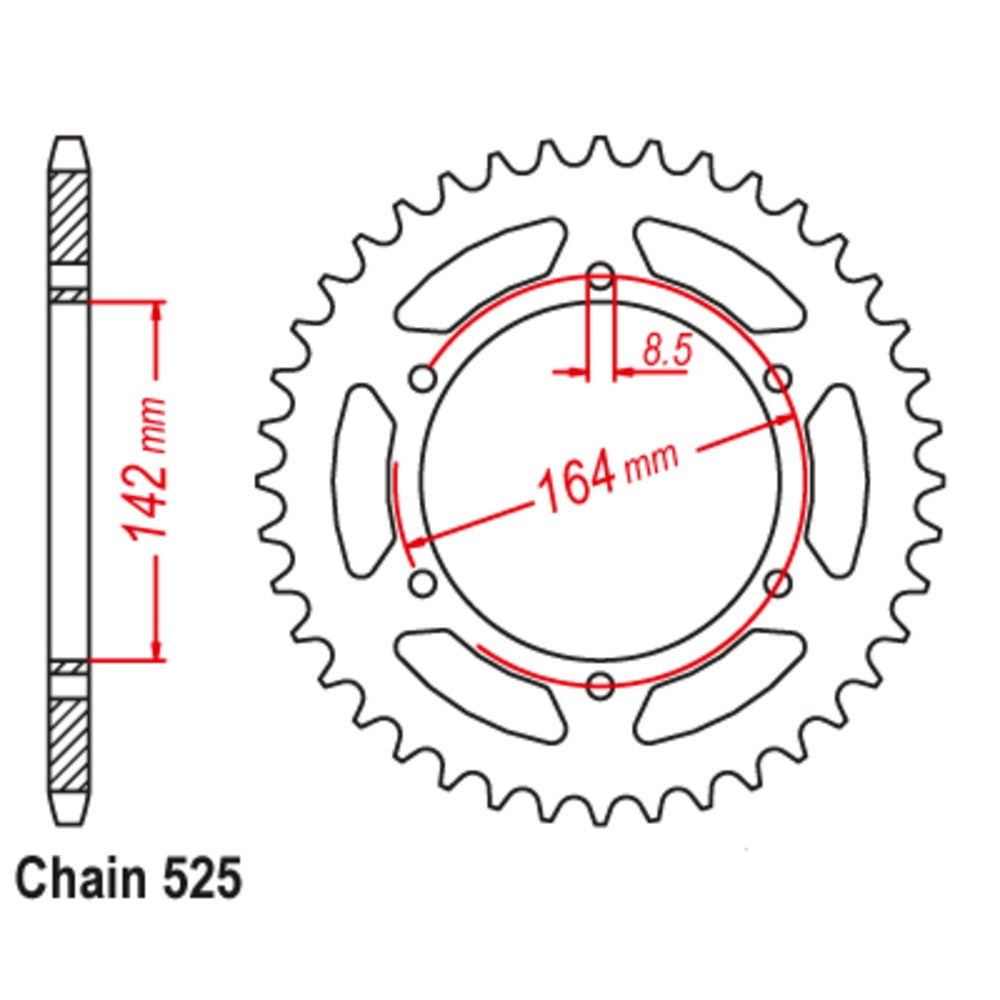 New SUPERSPROX 46T Sprocket Steel - Rear For HYOSUNG 11-HY2-46 | Australian Moto Spares