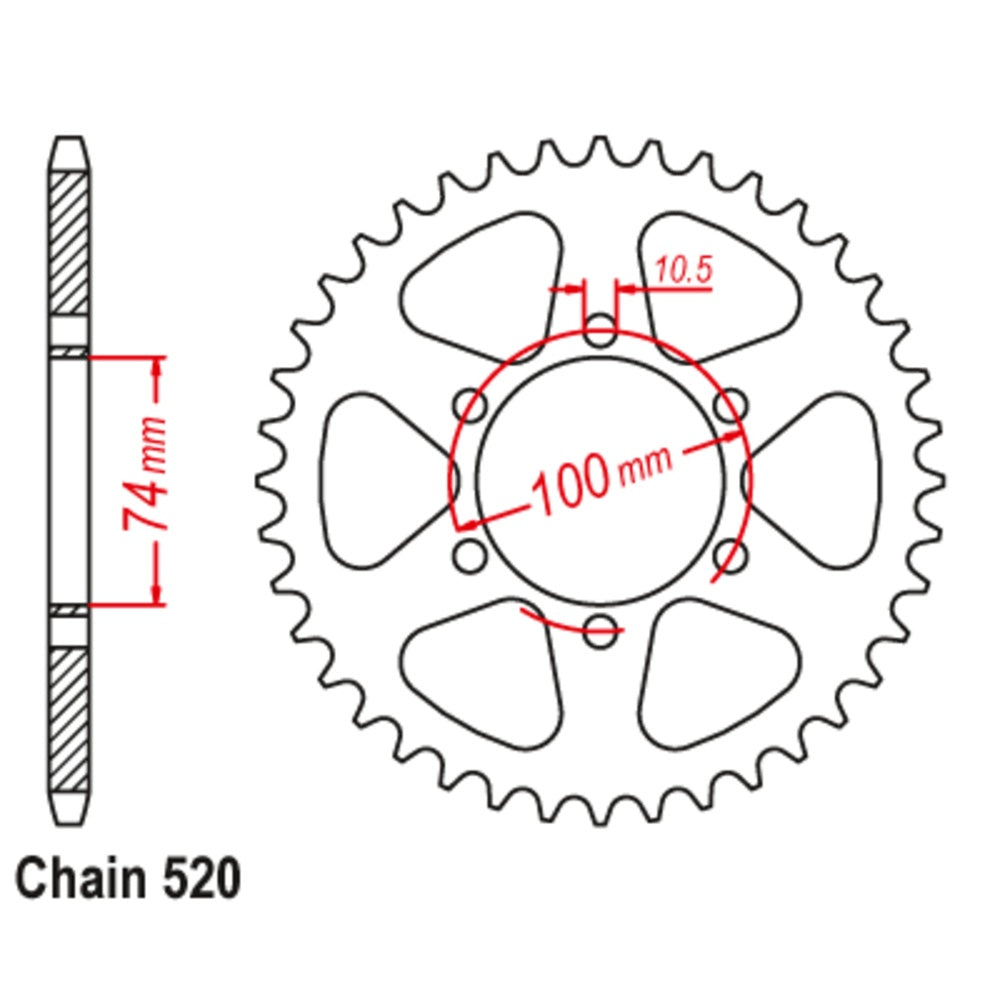 New SUPERSPROX 46T Sprocket Steel - Rear For HYOSUNG GV250 AQUILA 11-HY3-46 | Australian Moto Spares