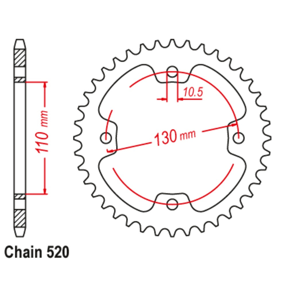 New SUPERSPROX 38T Sprocket Steel - Rear For KAWASAKI KFX450R 11-K15-38 | Australian Moto Spares