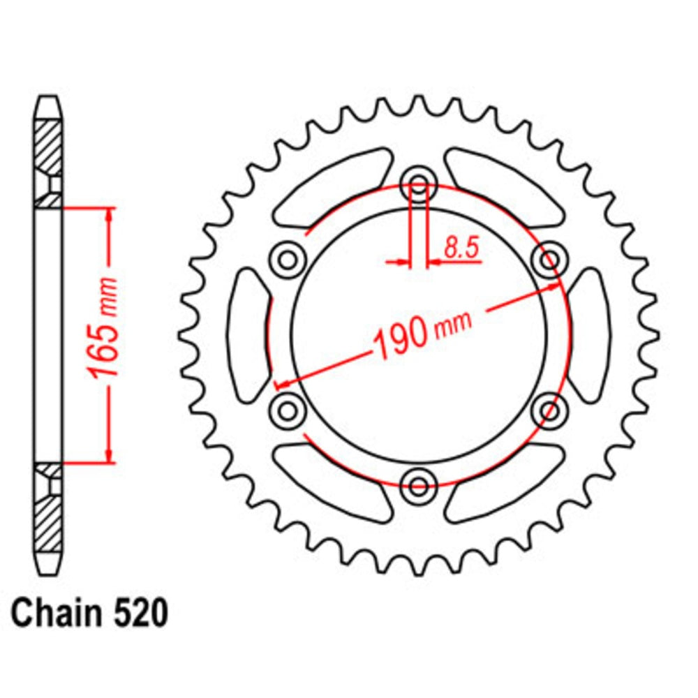 New MTX 48T Sprocket Steel - Rear For KTM 11-KM2-48 | Australian Moto Spares