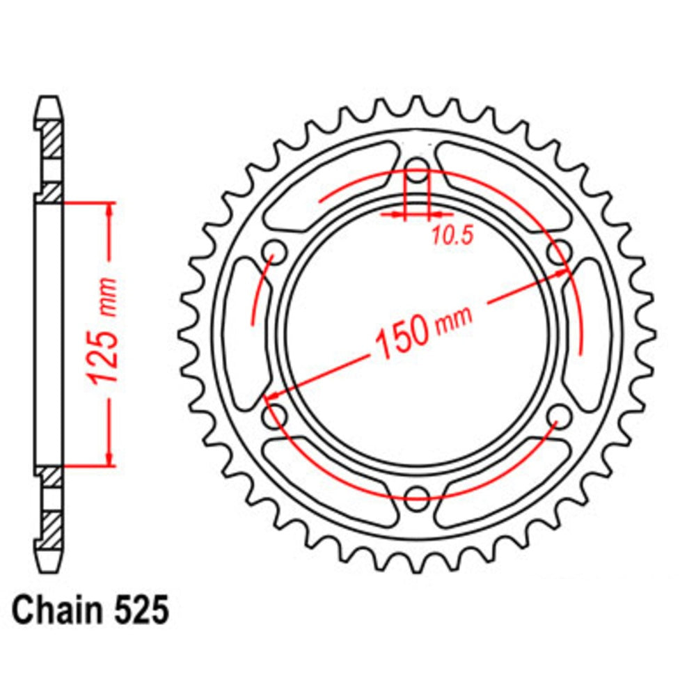 New SUPERSPROX 44T Sprocket Steel - Rear For KTM 11-KM5-44 | Australian Moto Spares