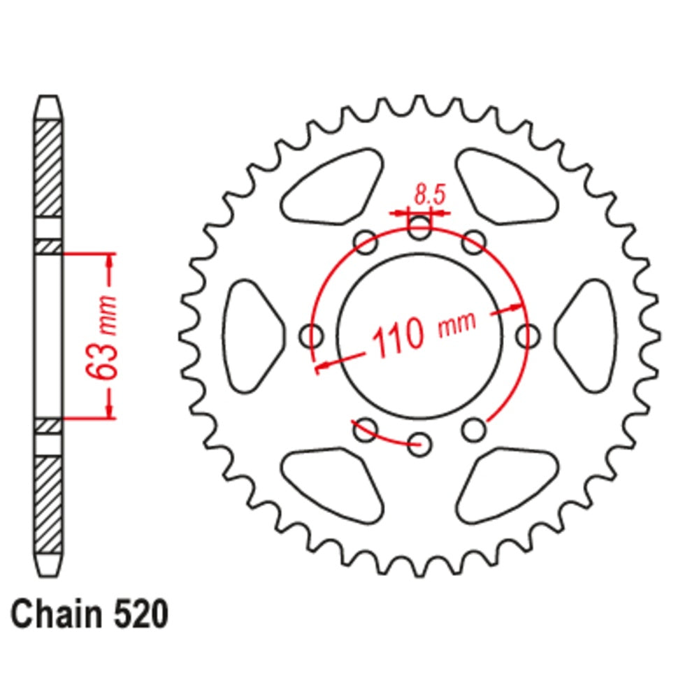 New SUPERSPROX 42T Sprocket Steel - Rear For HUSQVARNA, KTM 11-KM9-42 | Australian Moto Spares