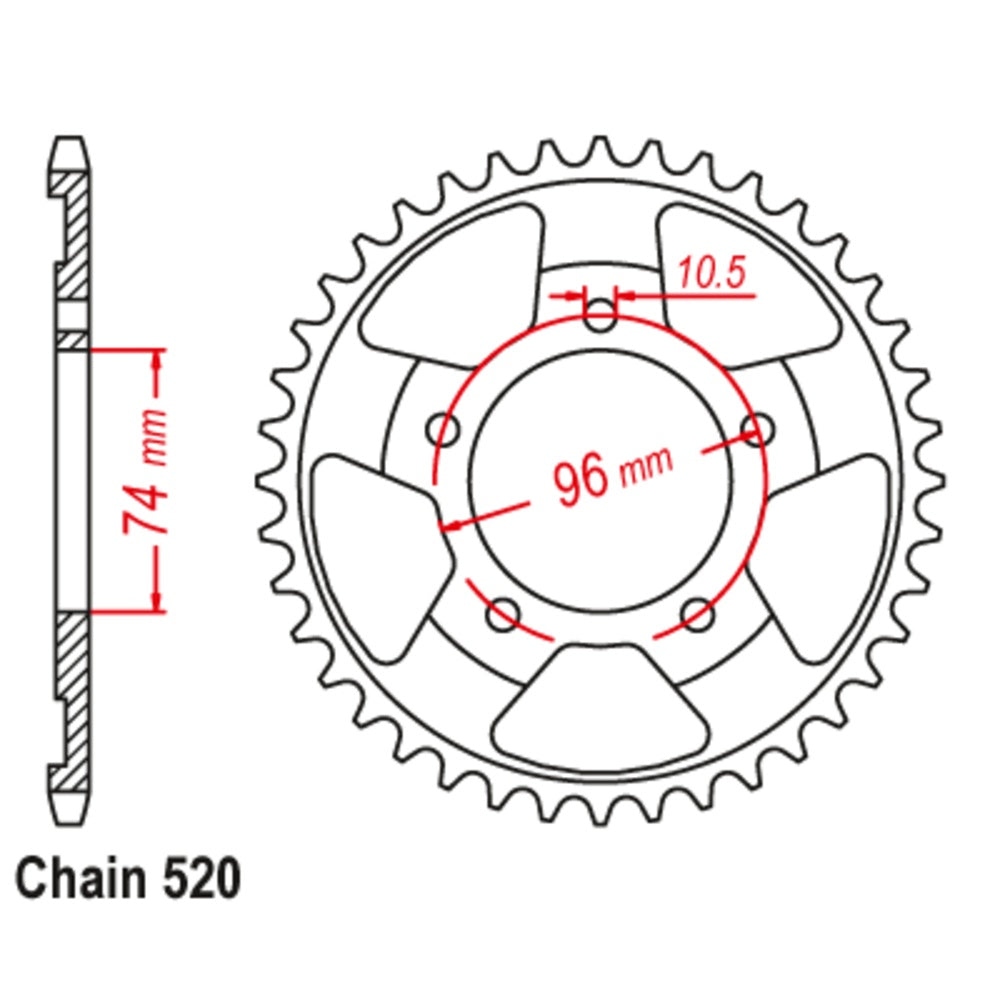 New SUPERSPROX 42T Sprocket Steel - Rear For HONDA NSR250 MC18 11-KV3-42 | Australian Moto Spares