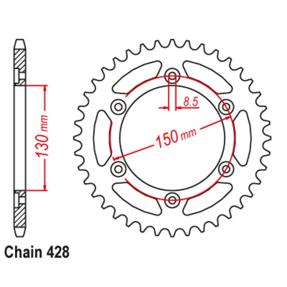 New SUPERSPROX 52T Sprocket Steel - Rear For HONDA 11-KY1-52 | Australian Moto Spares