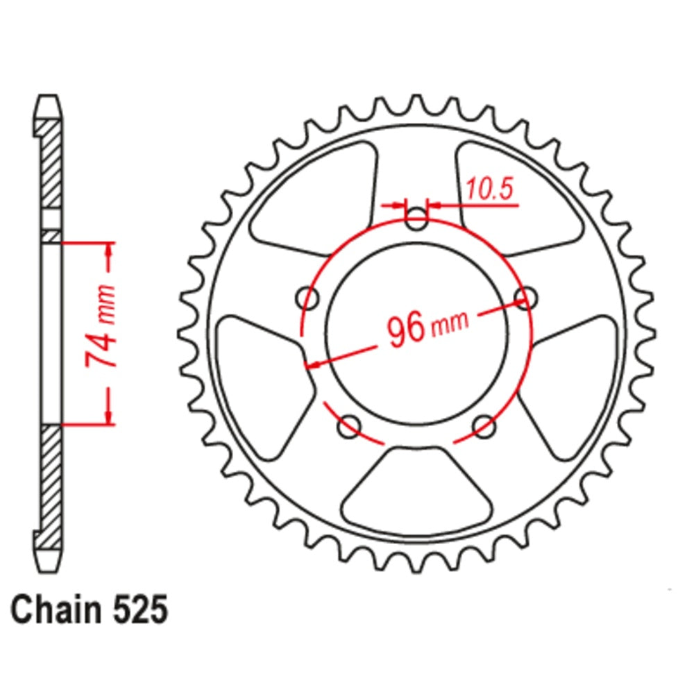 New SUPERSPROX 42T Sprocket Steel - Rear For HONDA CBR400RR NC23 11-KY2-42 | Australian Moto Spares