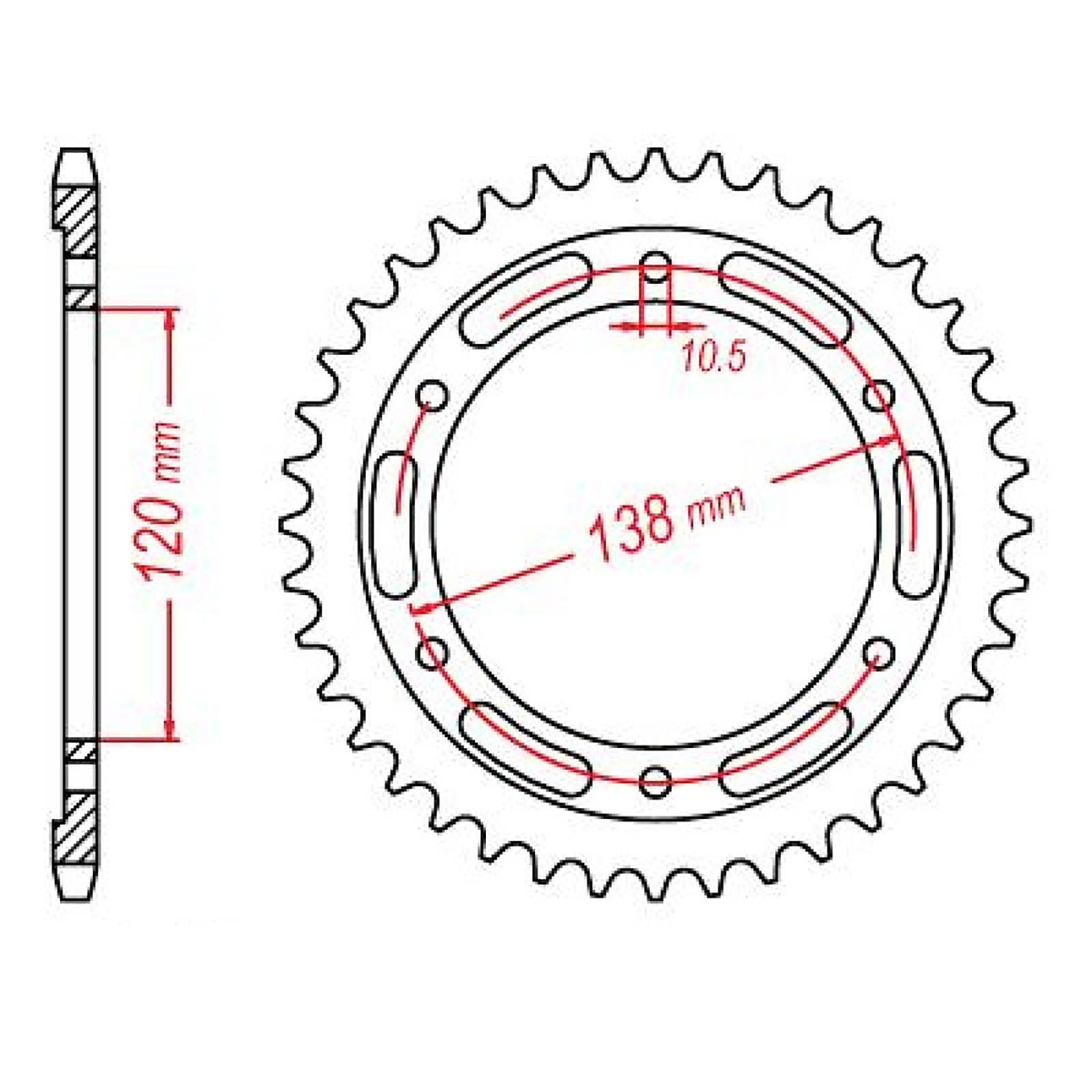 New MTX 1220 Steel Sprocket - Rear #520 (38T) #11-KYJ-38 | Australian Moto Spares