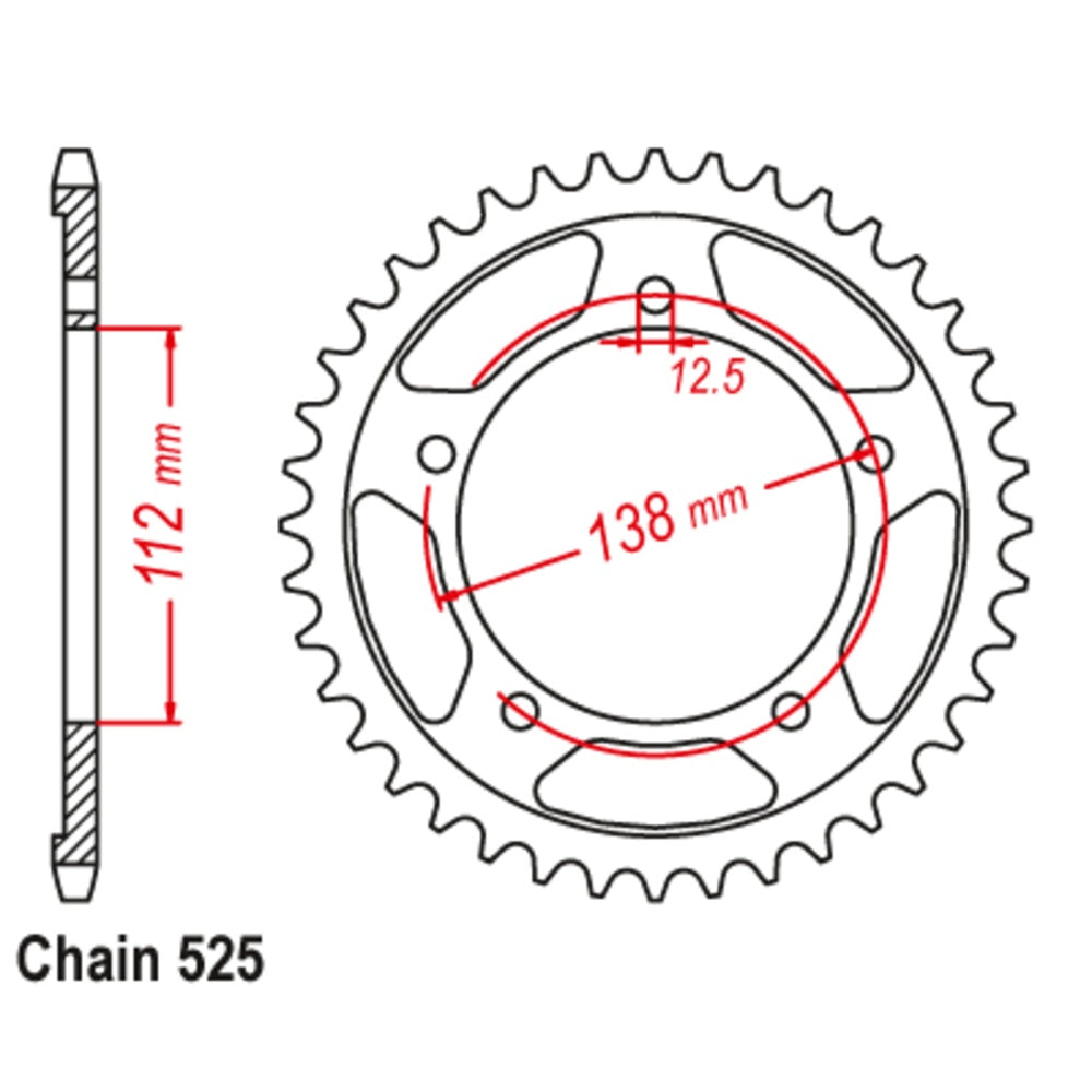 New MTX 38T Sprocket Steel - Rear For HONDA 11-MAS-38 | Australian Moto Spares