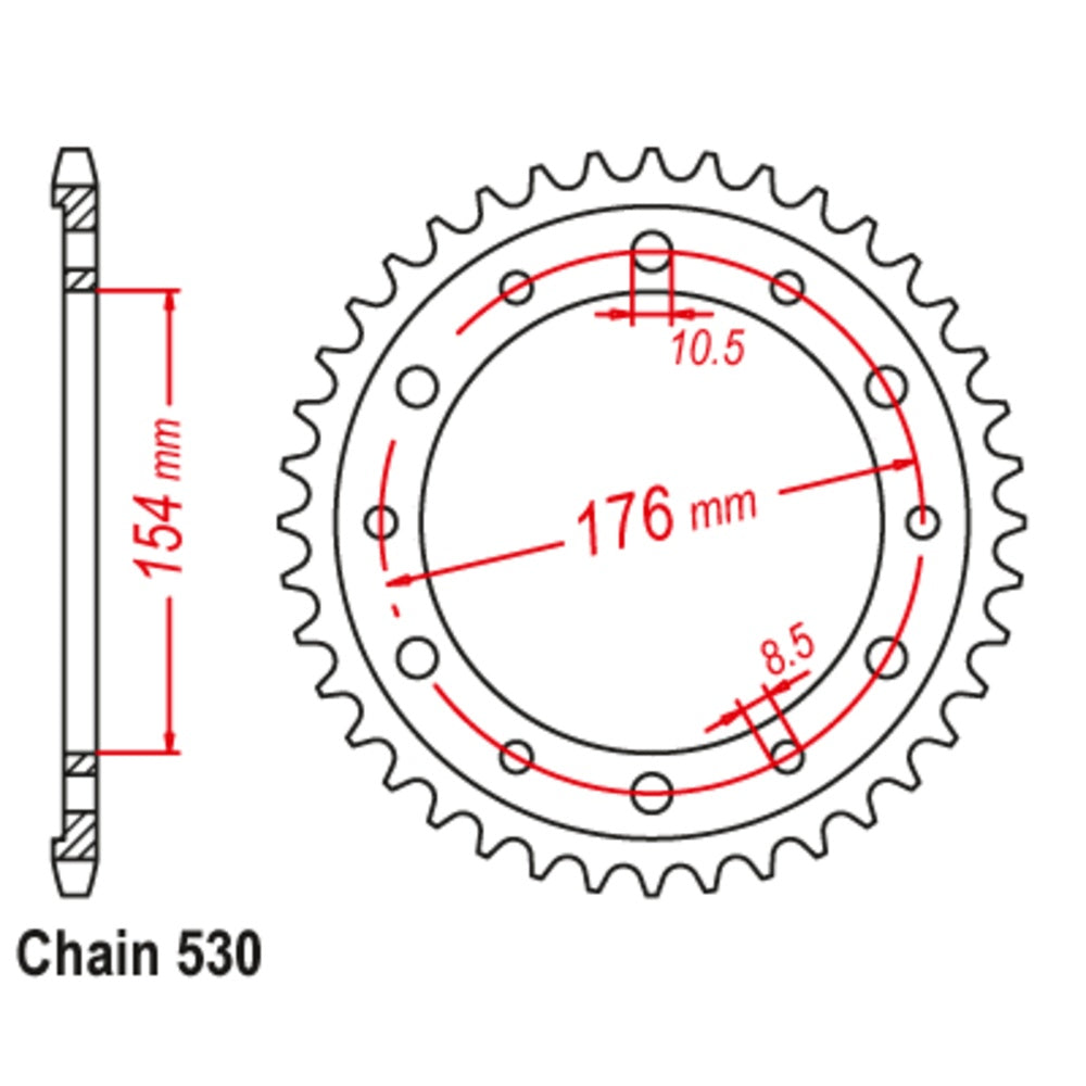 New SUPERSPROX 43T Sprocket Steel - Rear For HONDA 11-MCW-43 | Australian Moto Spares