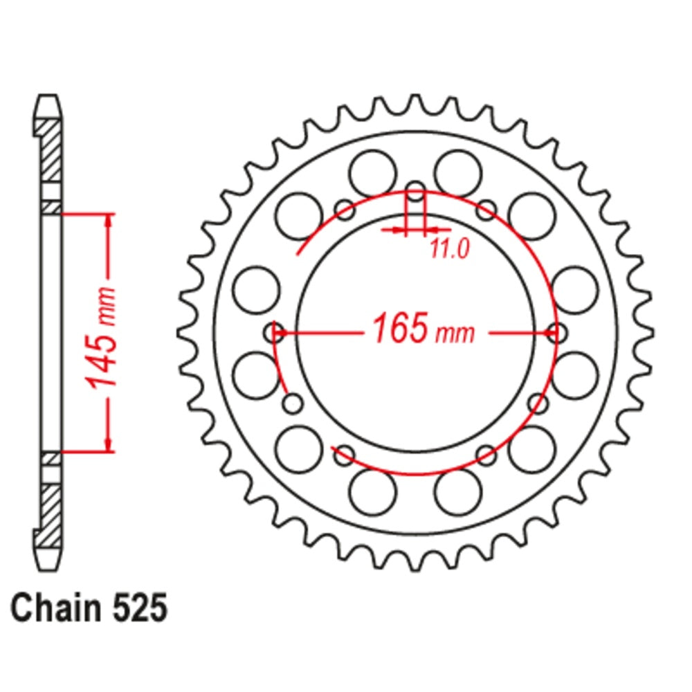 New MTX 45T Sprocket Steel - Rear For HONDA 11-ML0-45 | Australian Moto Spares