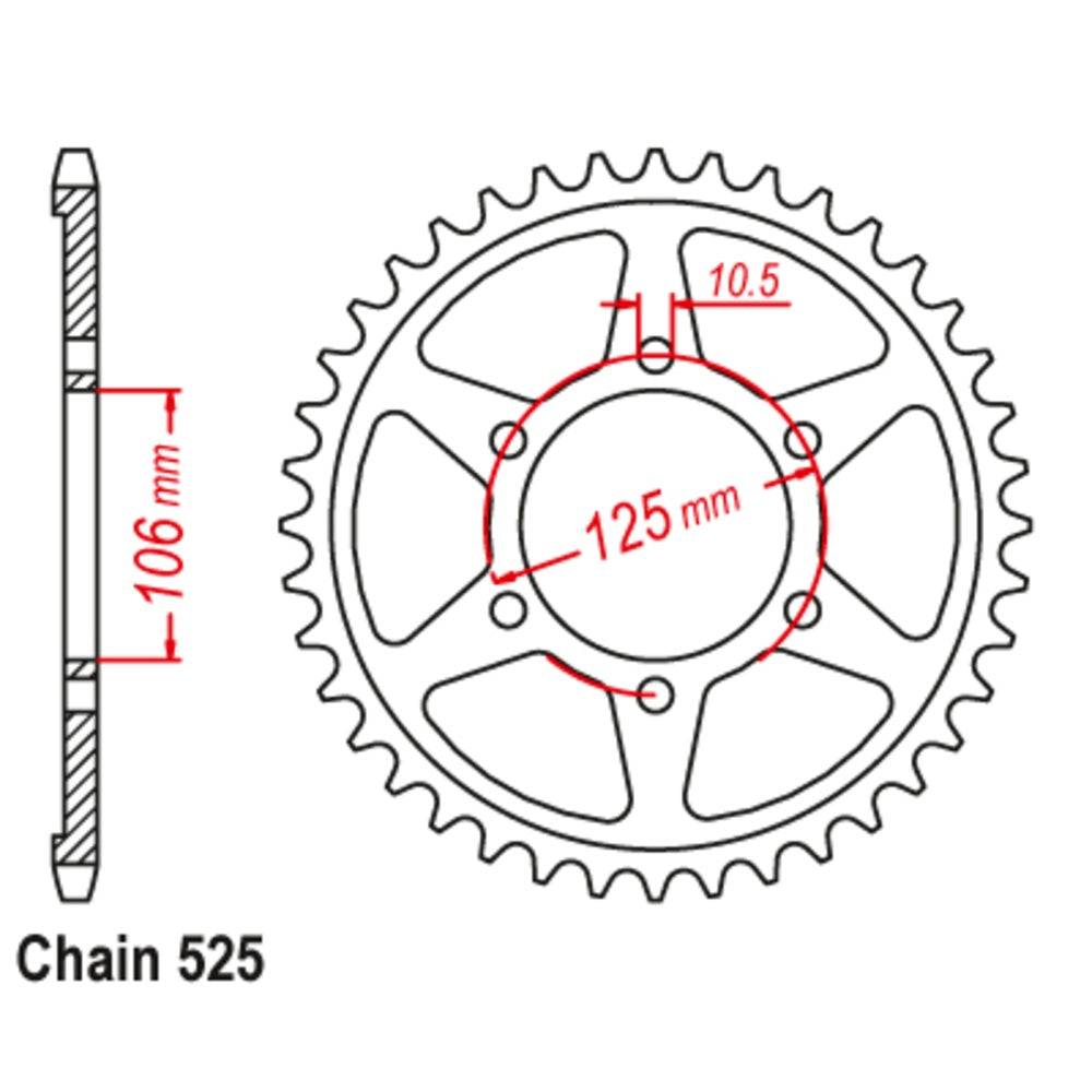 New MTX 50T Sprocket Steel - Rear For TRIUMPH 11-TR4-50 | Australian Moto Spares