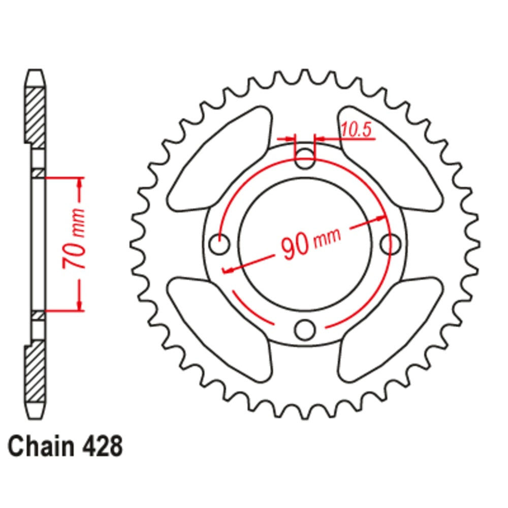 New SUPERSPROX 45T Sprocket Steel - Rear For HONDA CT110 X AUST POST 11-Y2P-45 | Australian Moto Spares