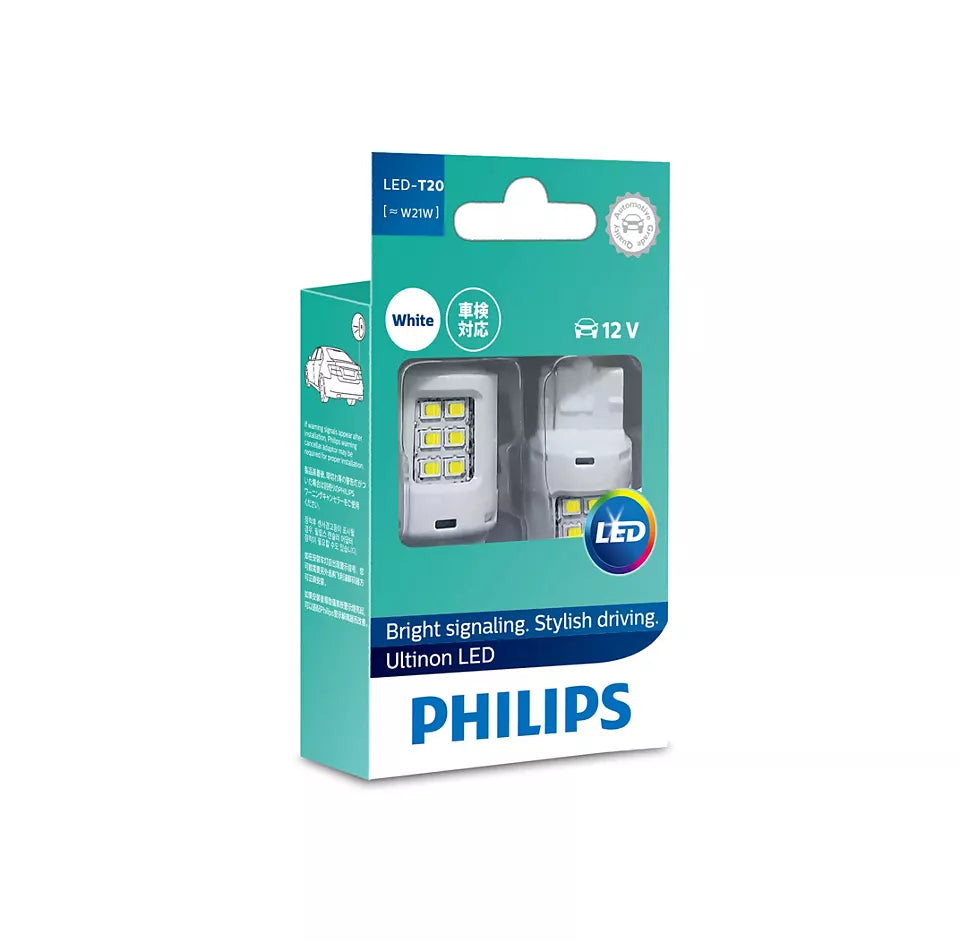 New Philips Globe W21 Led White 12V (11065Ulwx2)