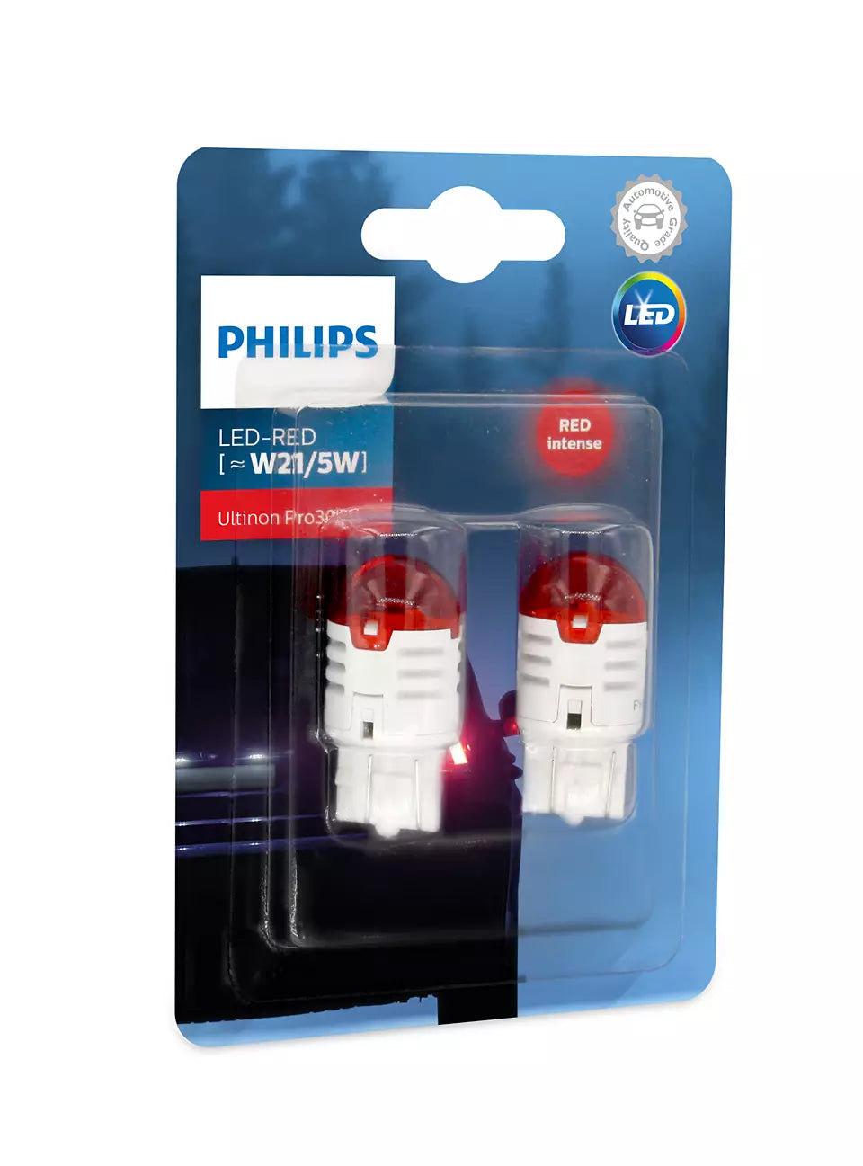 NEW PHILIPS GLOBE W21/5 LED RED 12V