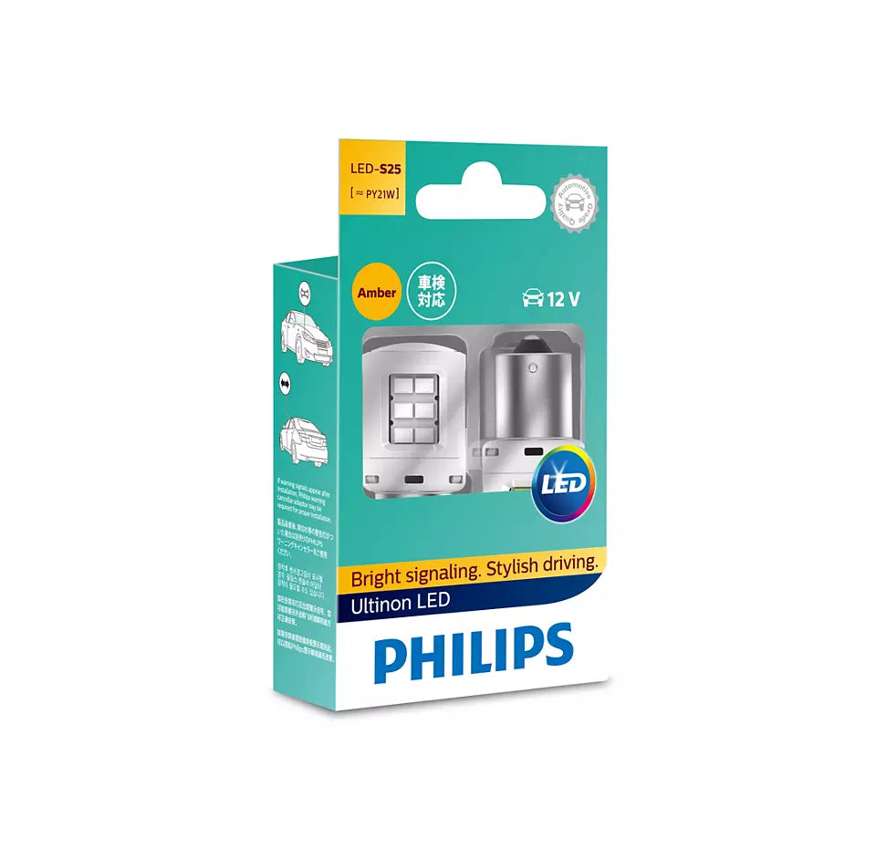 New Philips Globe P21 Led Amber 12V (11498Ulax2) | Australian Moto Spares