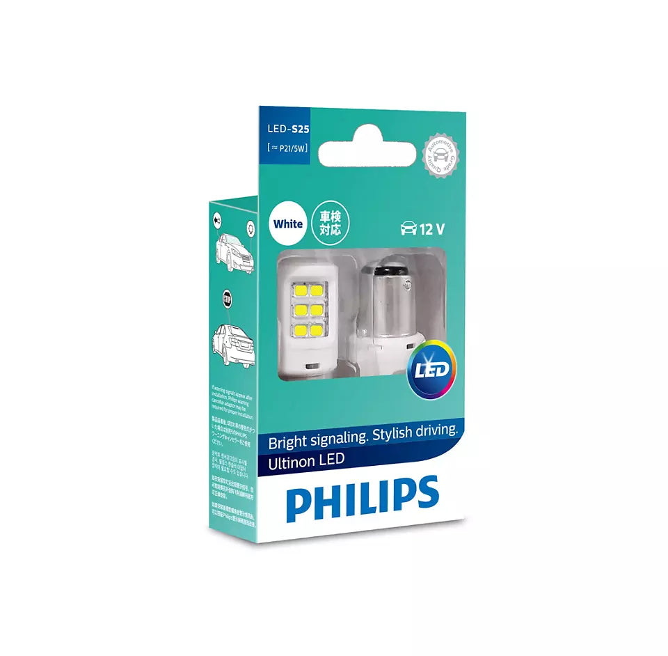 New Philips Globe P21/5 Led White 12V (11499Ulwx2) | Australian Moto Spares