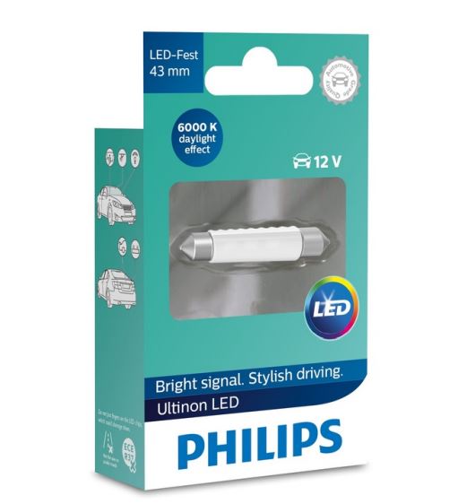 New Philips Globe Festoon 43Mm Led White 12V (11864Ulwx1)