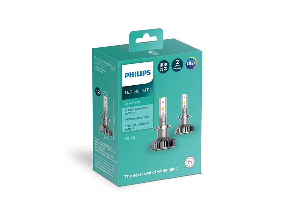 New Philips Led H7 Ultinon Hl Reflector Headlights Only (11972Ulx2)