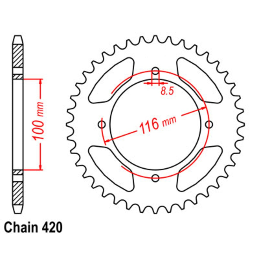 New SUPERSPROX Rear Sprocket Lightweight Alloy For SUZUKI RM100 11A-207-49BK | Australian Moto Spares