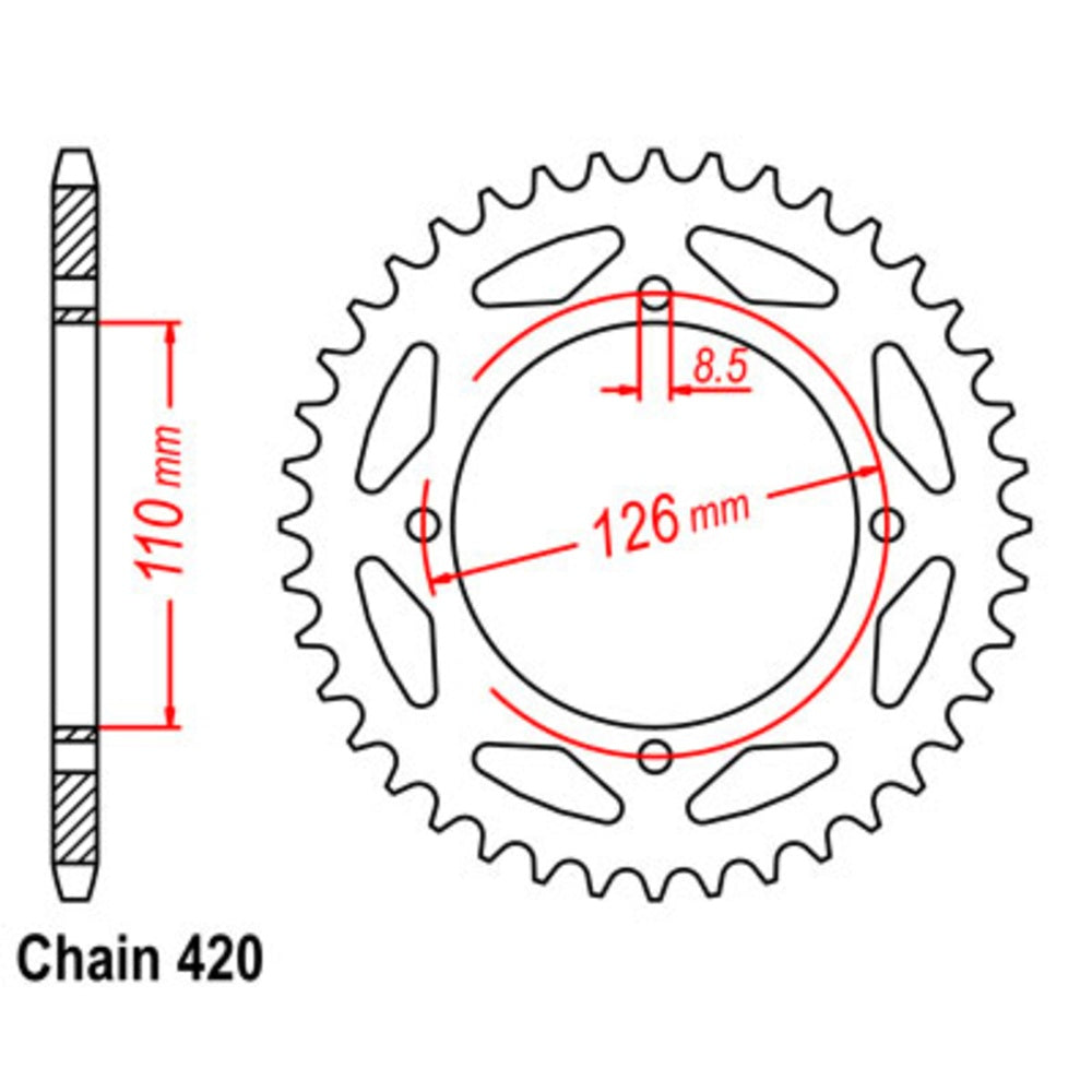 New SUPERSPROX Rear Sprocket Lightweight Alloy For KAWASAKI KX65 11A-455-46BK | Australian Moto Spares