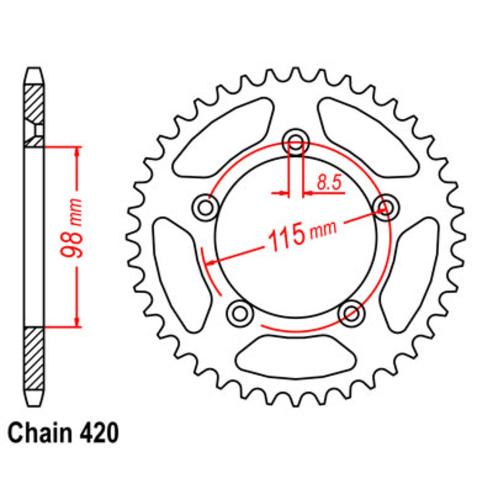 SUPERSPROX Rear Sprocket Lightweight Alloy For HUSQVARNA TC65, CR65 11A-KMX-50OG | Australian Moto Spares