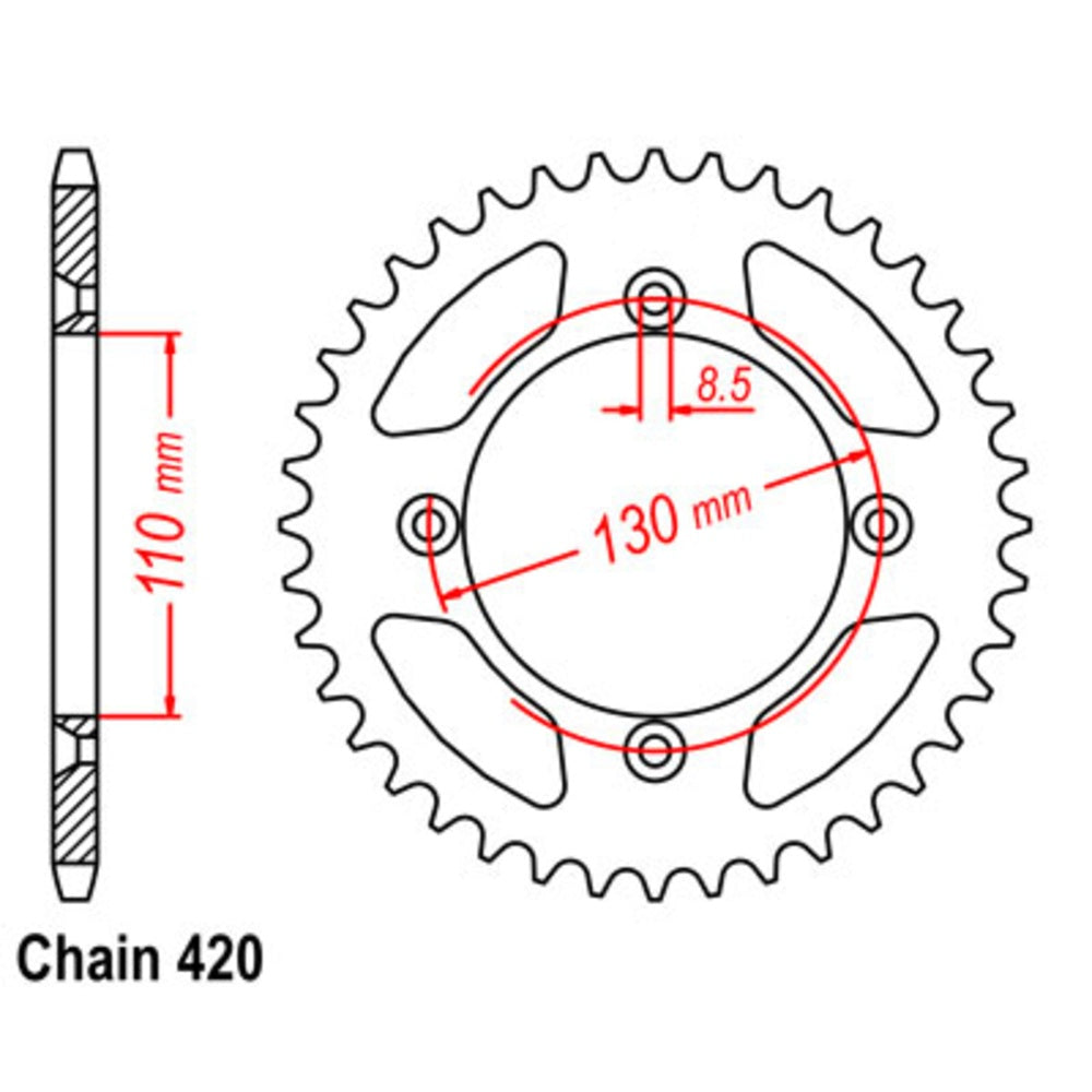 SUPERSPROX Rear Sprocket Stealth Composite High Performance For HONDA 11S-4GC-48