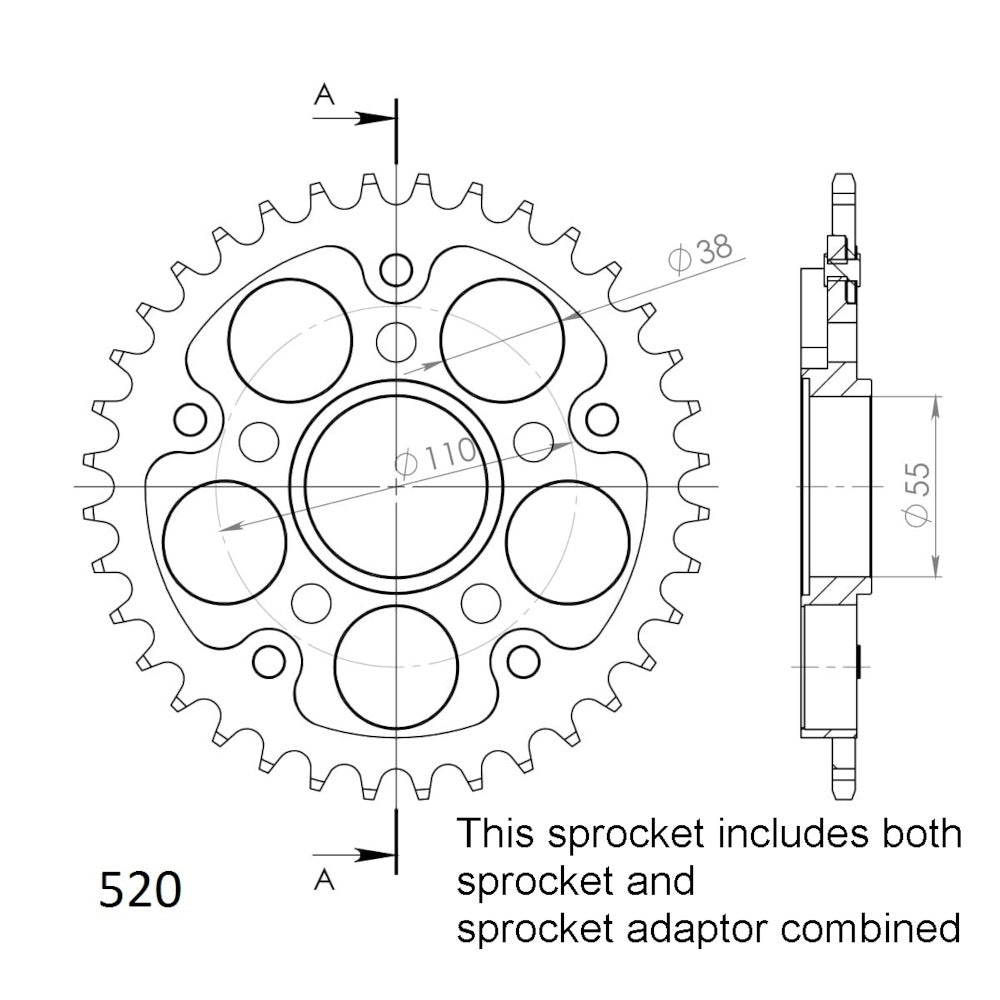 SUPERSPROX Rear Sprocket Stealth Composite For DUCATI 11S-736-37BK | Australian Moto Spares