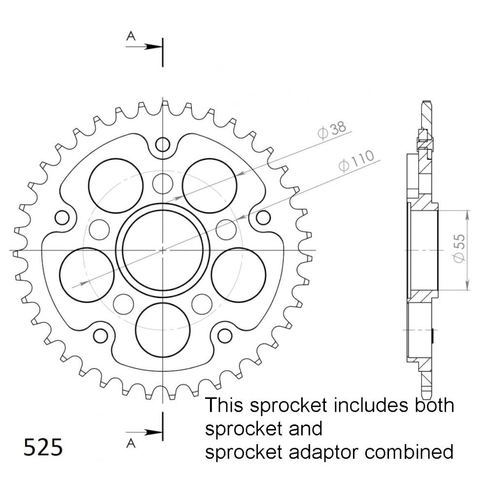SUPERSPROX Rear Sprocket Stealth Composite For DUCATI 11S-736/5-45BK | Australian Moto Spares