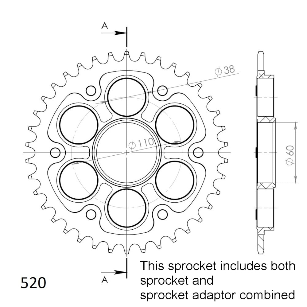 New SUPERSPROX Rear Sprocket Stealth Composite Alternate Pitch 11S-737-38R | Australian Moto Spares