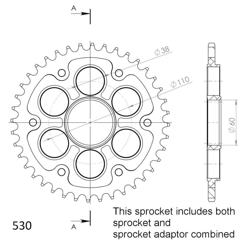 New SUPERSPROX Rear Sprocket Stealth Composite High Performance 11S-737/530-44BK | Australian Moto Spares