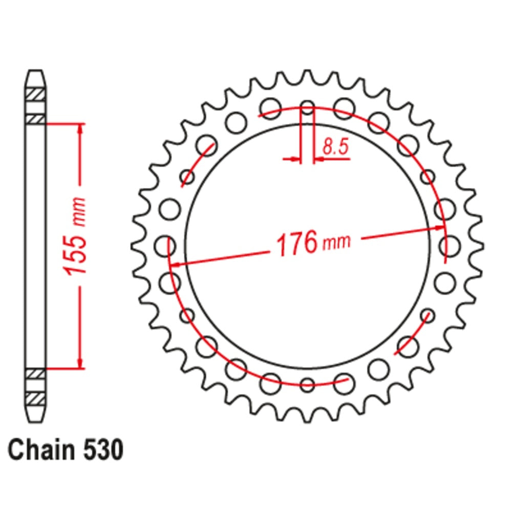 SUPERSPROX Rear Sprocket Stealth Composite For TRIUMPH 11S-TR2-43 | Australian Moto Spares