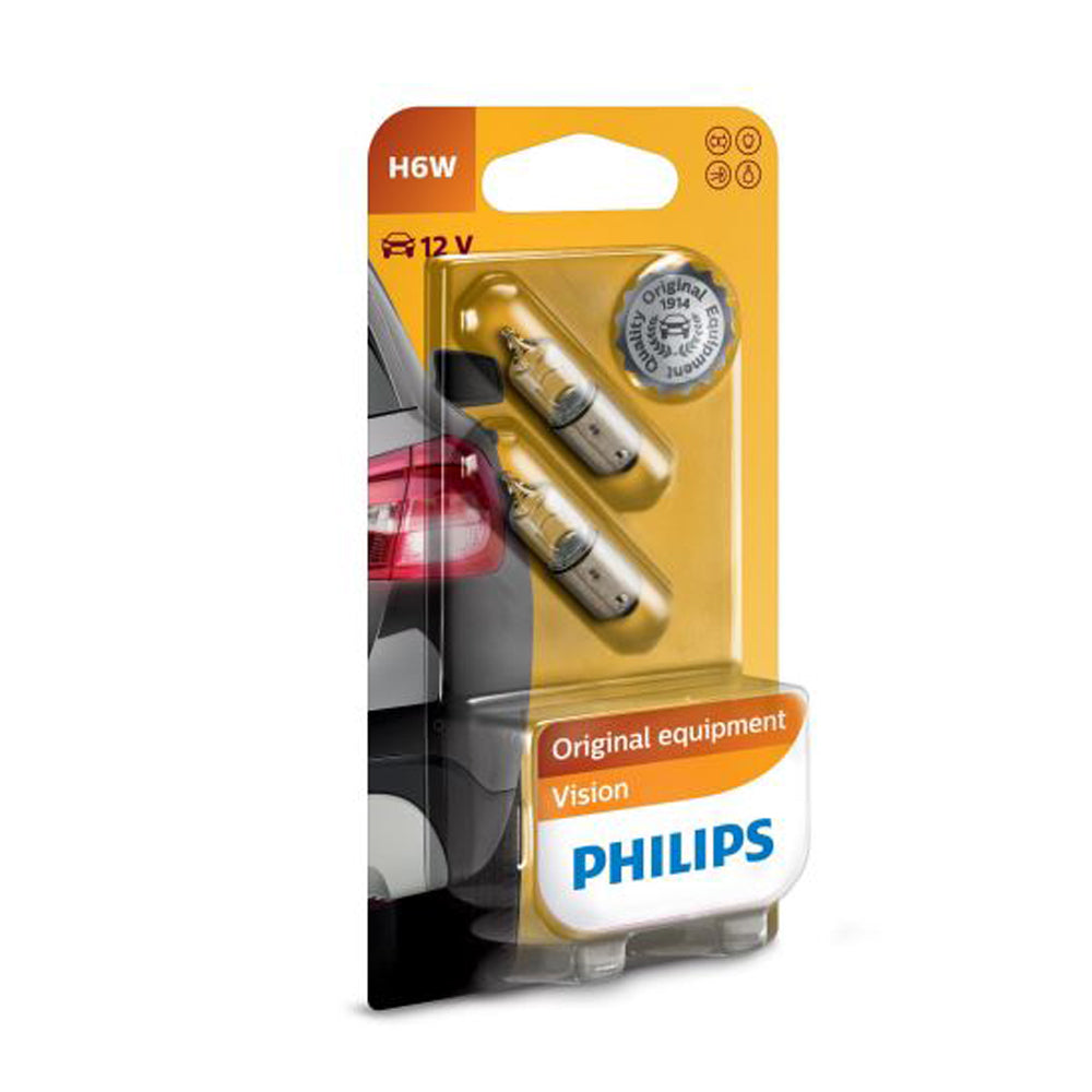 New Philips Globe H6W 12V Bax9S Twin Blister Pack (12036B2) | Australian Moto Spares