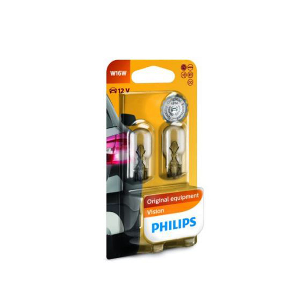 New Philips Globe W16W 12V Twin Blister Pack (12067B2)