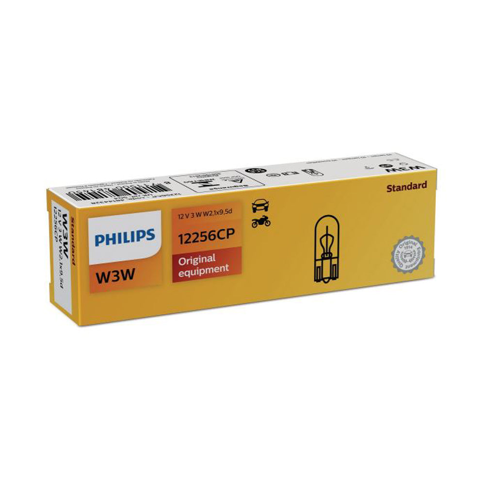 New Philips Globe W3W 12V 10Pack (12256Cp)