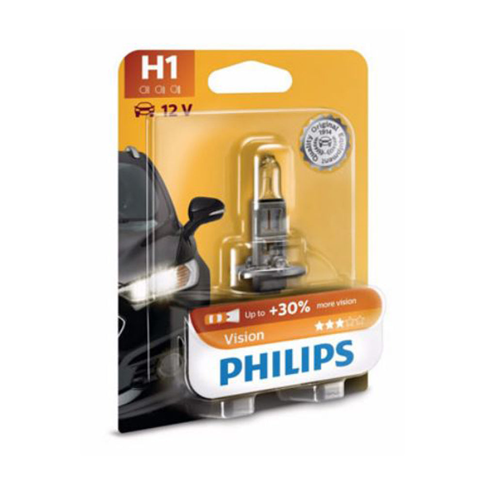 New Philips Globe H1 12V 55W Single Blister Pack Premium Vision (12258Prb1)
