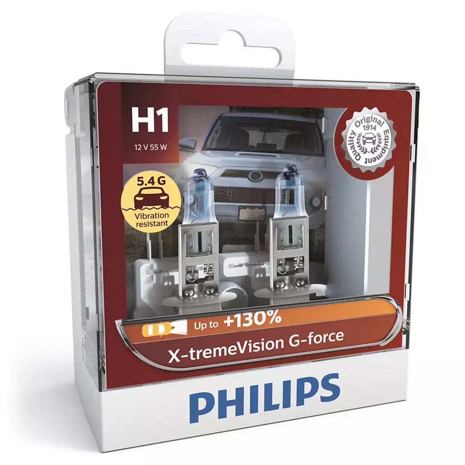 New Philips Globe H1 12V Twin Pack X-Treme Vision G-Force (12258Xvgs2)