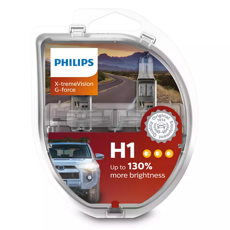 New Philips Globe H1 12V Twin Pack X-Treme Vision G-Force (12258Xvgs2)