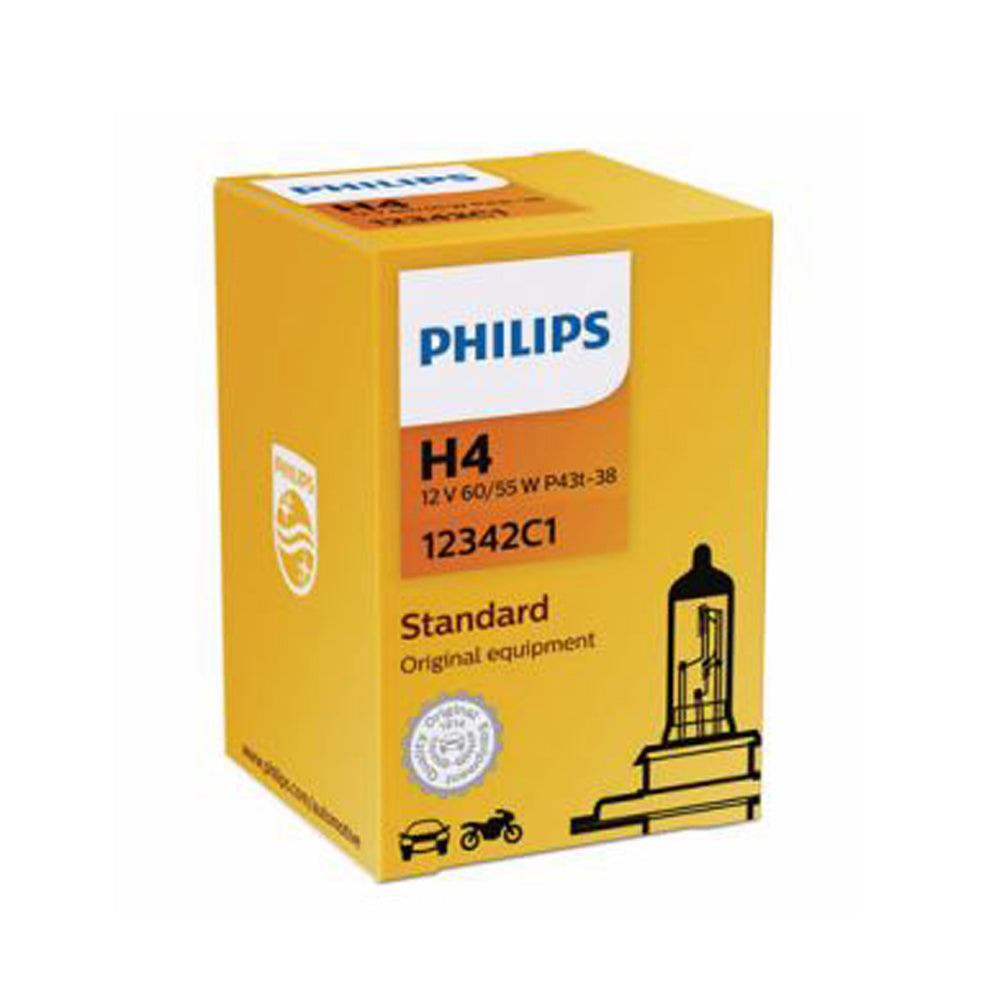 New Philips Globe H4 12V 60/55W P43T-38 Single Box (12342C1) | Australian Moto Spares