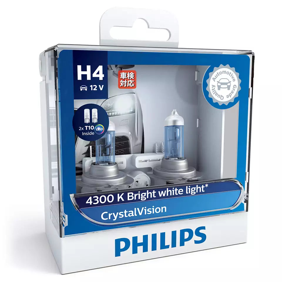 New Philips Globe H4 2Pk With Led T10 Park Globes (12342Cvsl) | Australian Moto Spares