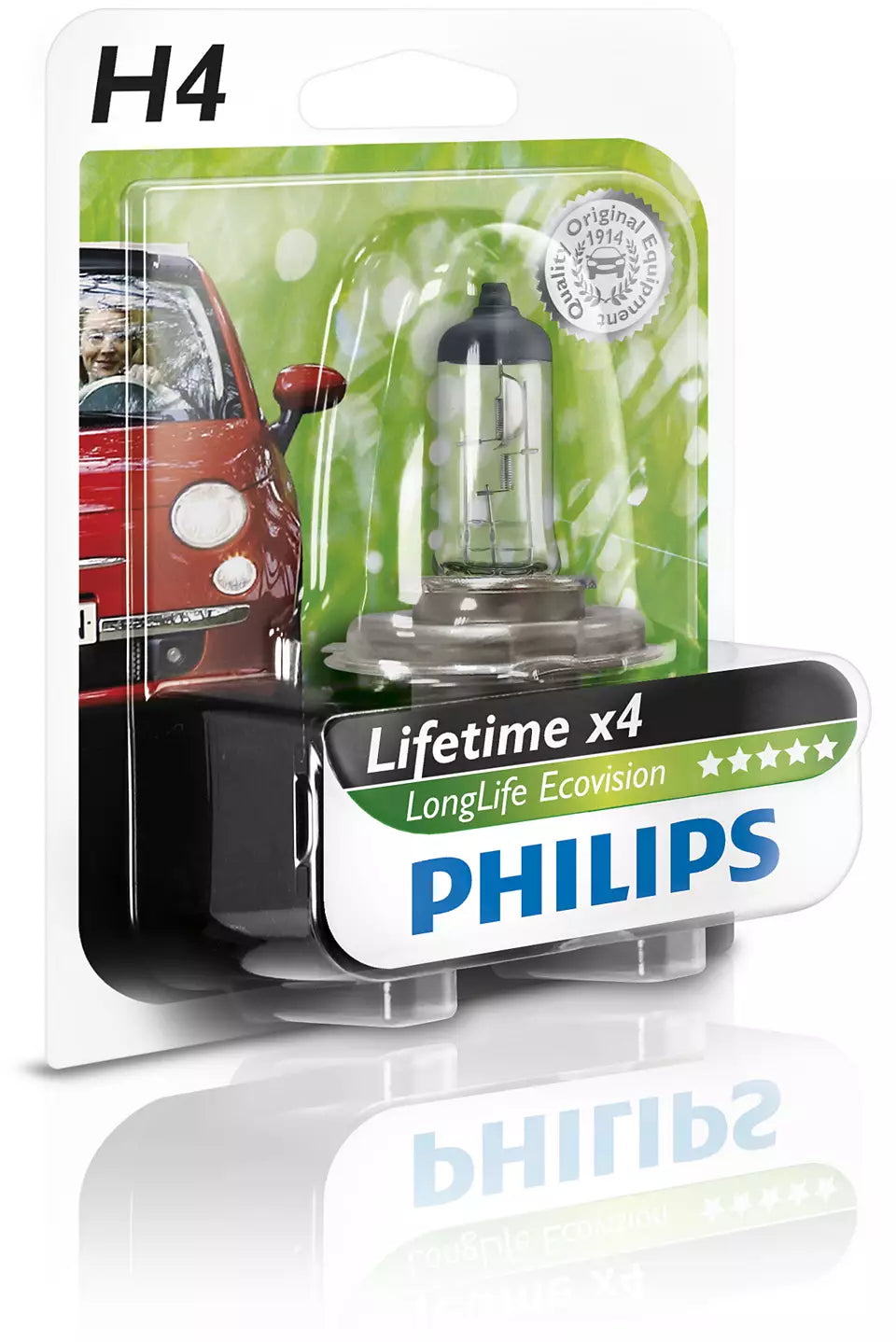 New Philips Globe H4 12V 60/55W Single Blister Pack Longlife Eco Vision | Australian Moto Spares