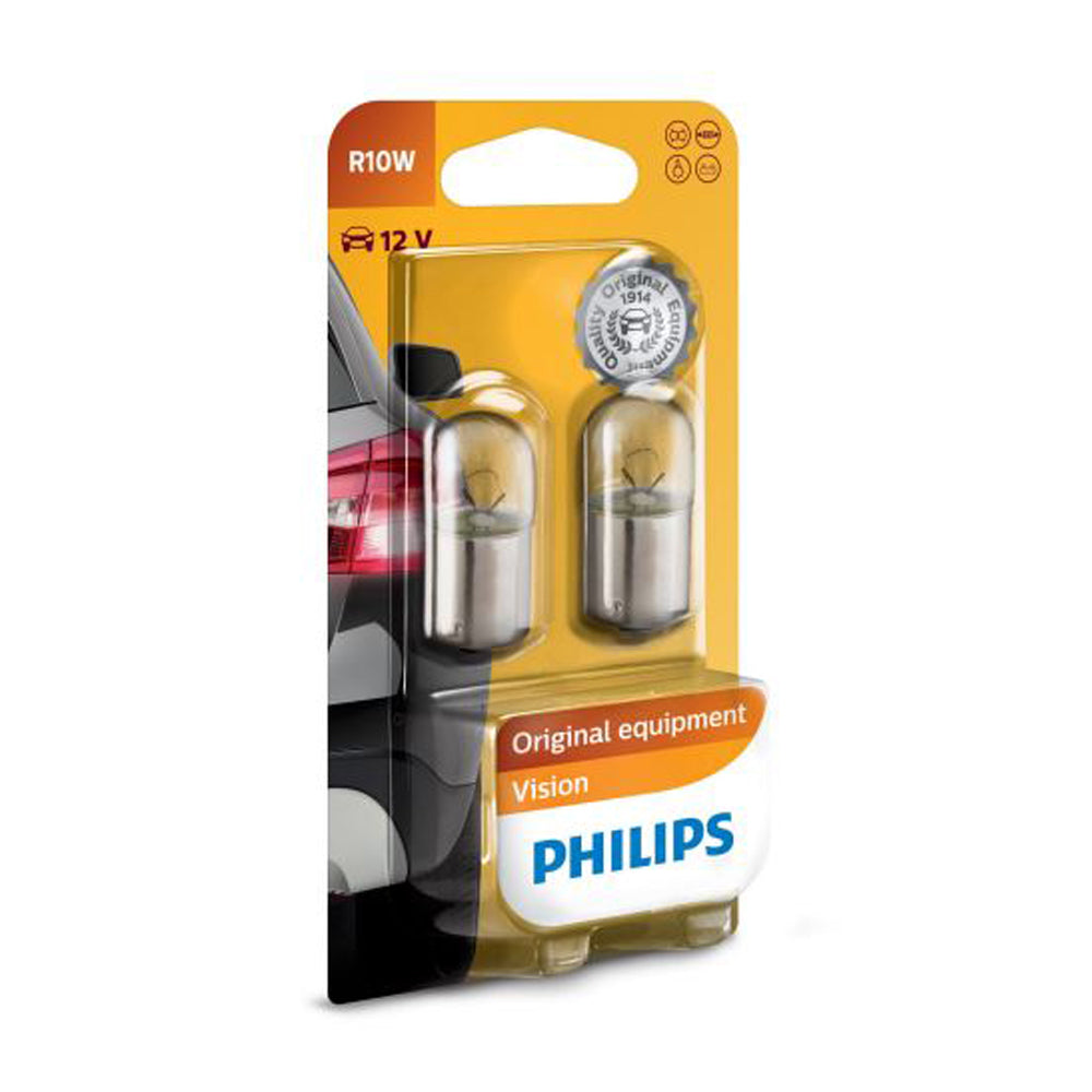 New Philips Globe R10W 12V Twin Blister Pack (12814B2) | Australian Moto Spares