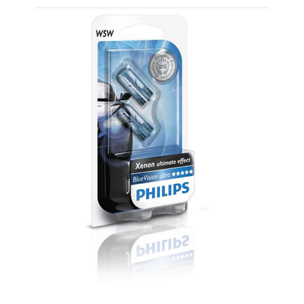 New Philips Globe W5W 12V Twin Blister Pack (12961Bvb2)