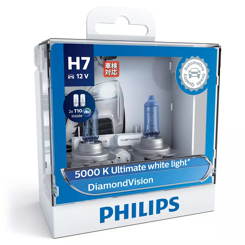 New Philips Globe H7 2Pk With Led T10 Park Globes Diamond Vision (12972Dvsl) | Australian Moto Spares