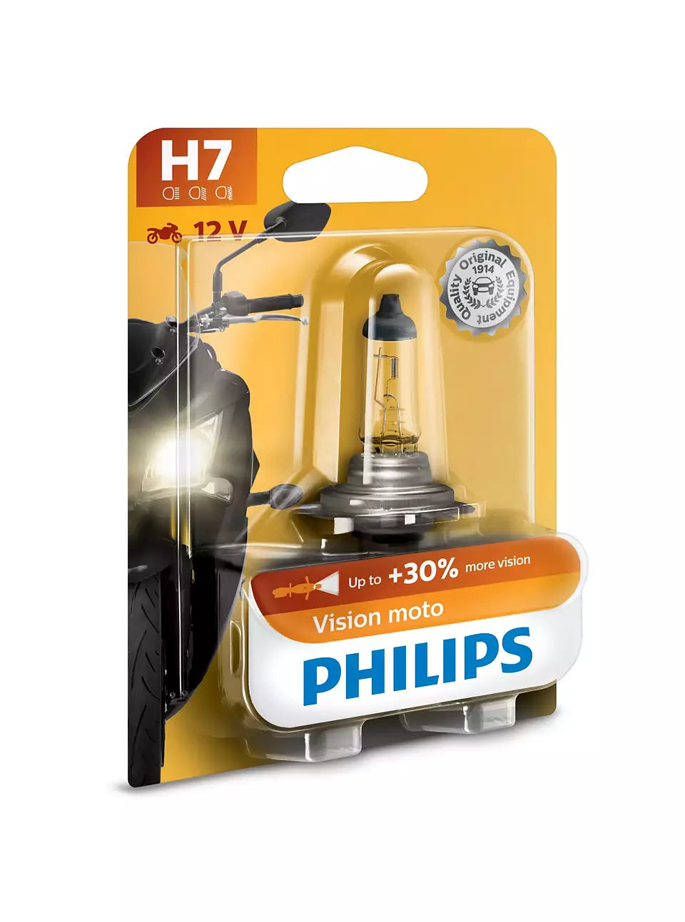New Philips Globe Motorcycle H7 12V 55W Single Blister Pack Premium Vision | Australian Moto Spares