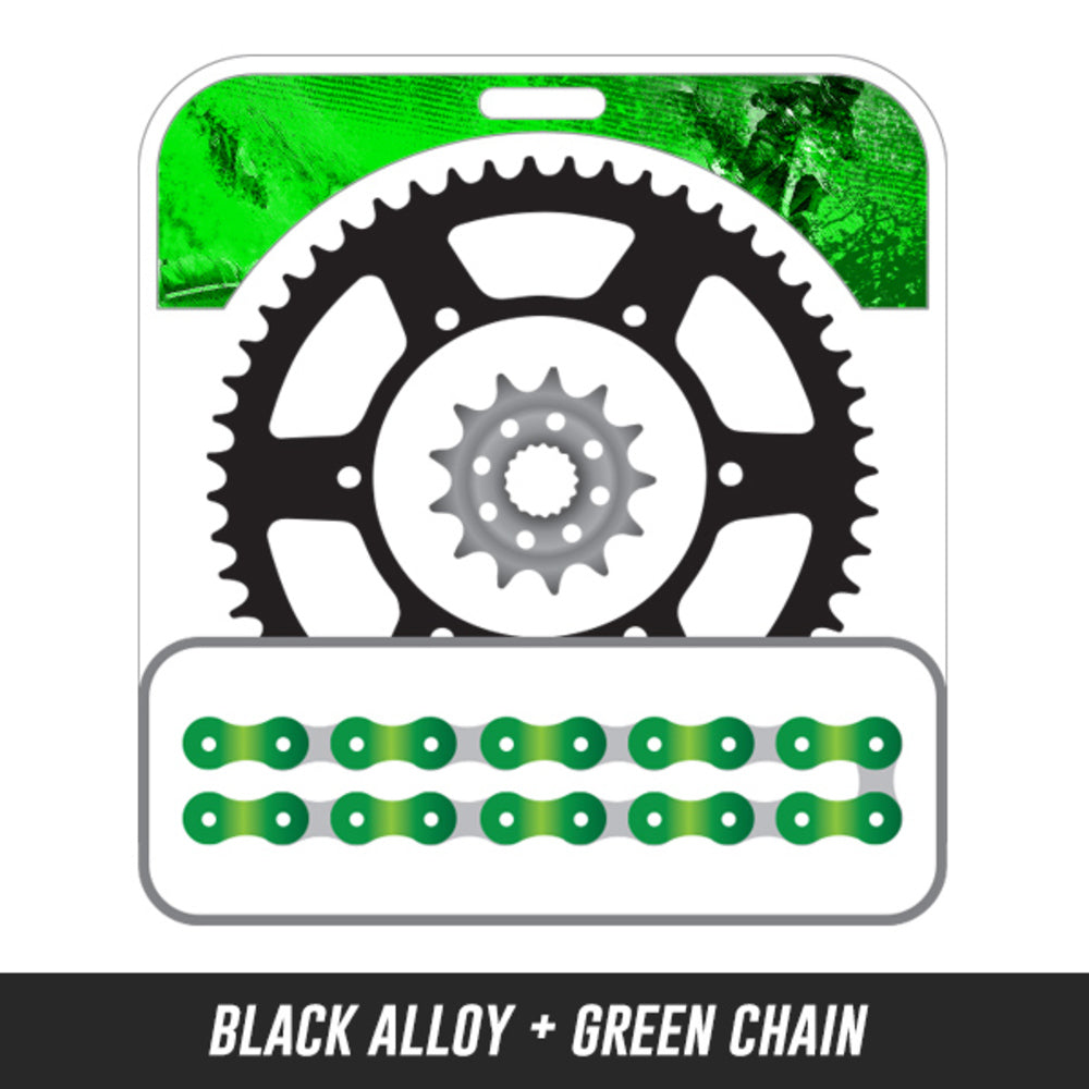 EK CHAIN AND SUPERSPROX Chain and Sprockets Kit - Alloy Coloured 12A-442K-MX08 | Australian Moto Spares