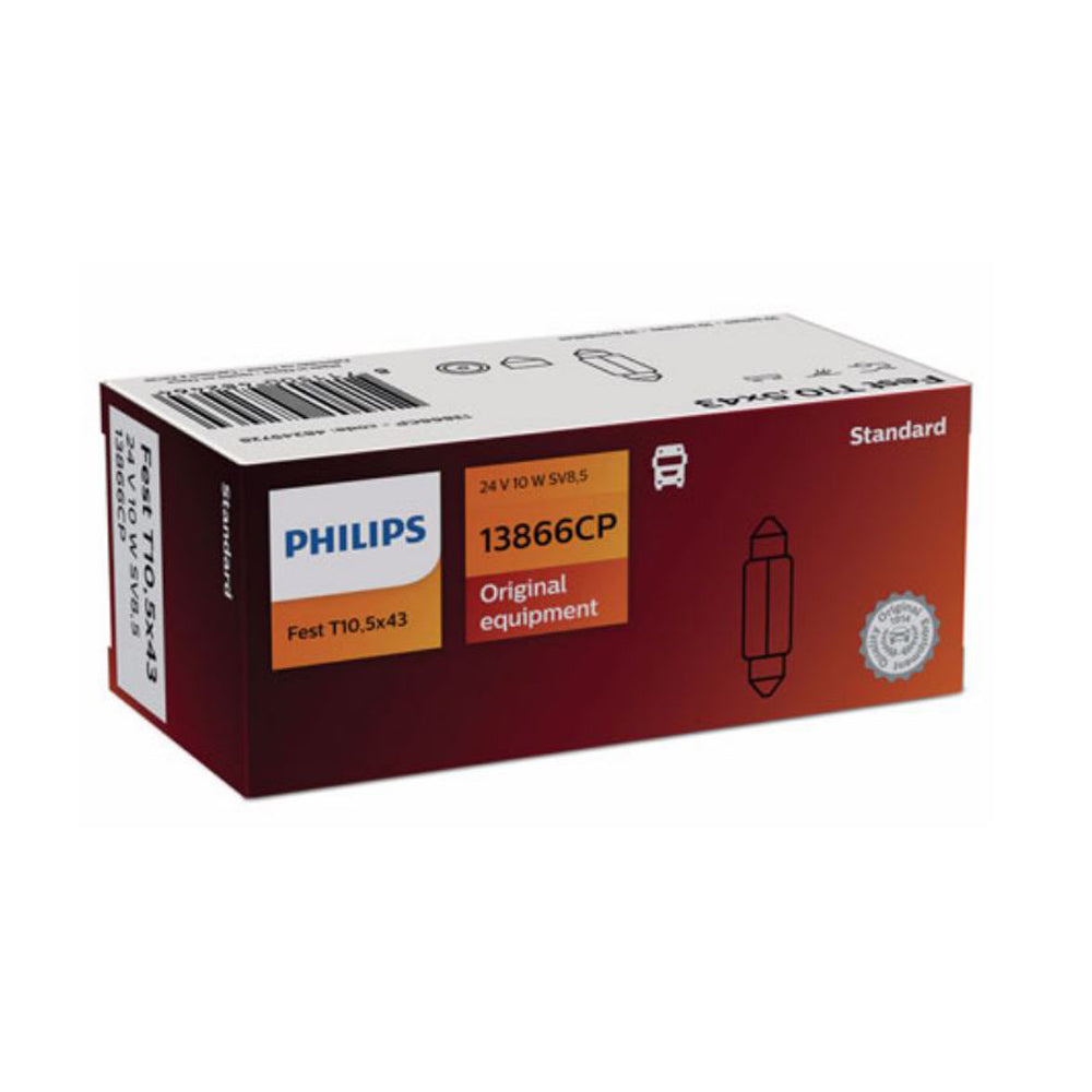 New Philips Globe Fest T10 5X43 10W 24V 10Pack (13866Cp)