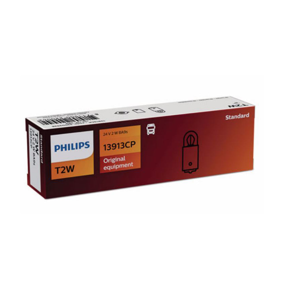 New Philips Globe T2W Ba9S 24V 10Pack (13913Cp) | Australian Moto Spares