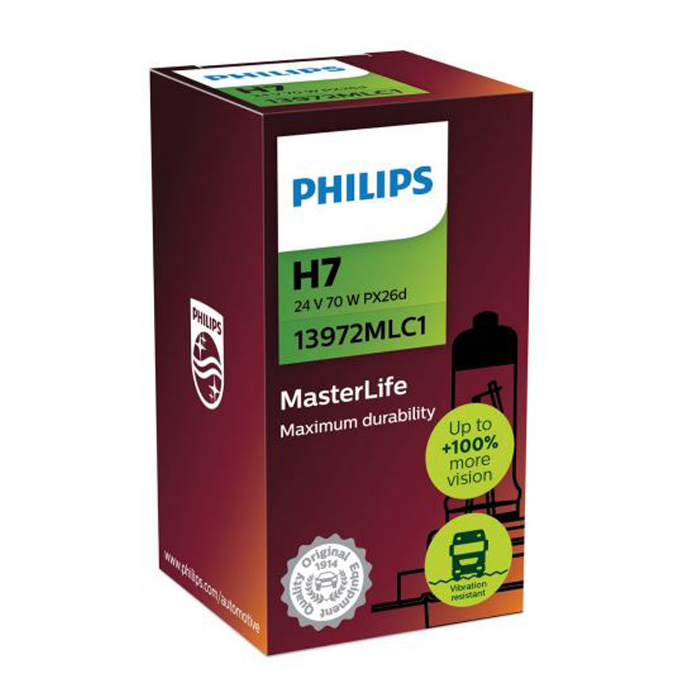 New Philips Globe H7 24V 70W Single Box (13972Mlc1) | Australian Moto Spares