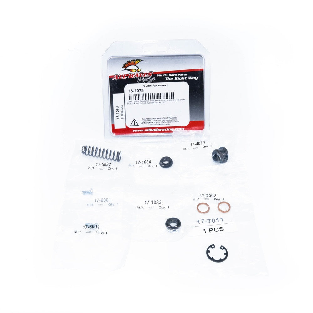 New ALL BALLS Front Master Cylinder Rebuild Kit For YAMAHA XVS950 BOLT 18-1078 | Australian Moto Spares