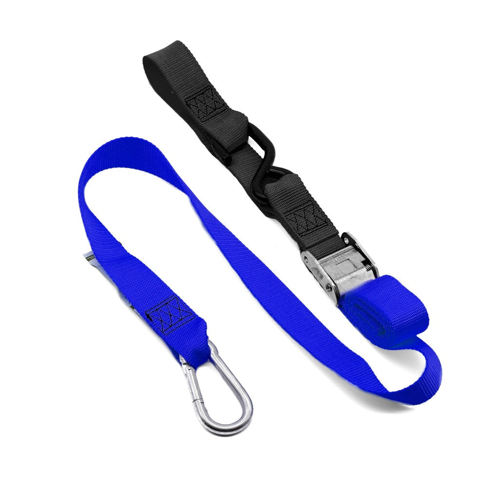 New KUSTOM MX Tie Down 38mm Snap Hook - Blue/Black Loop 20-TD4-UB